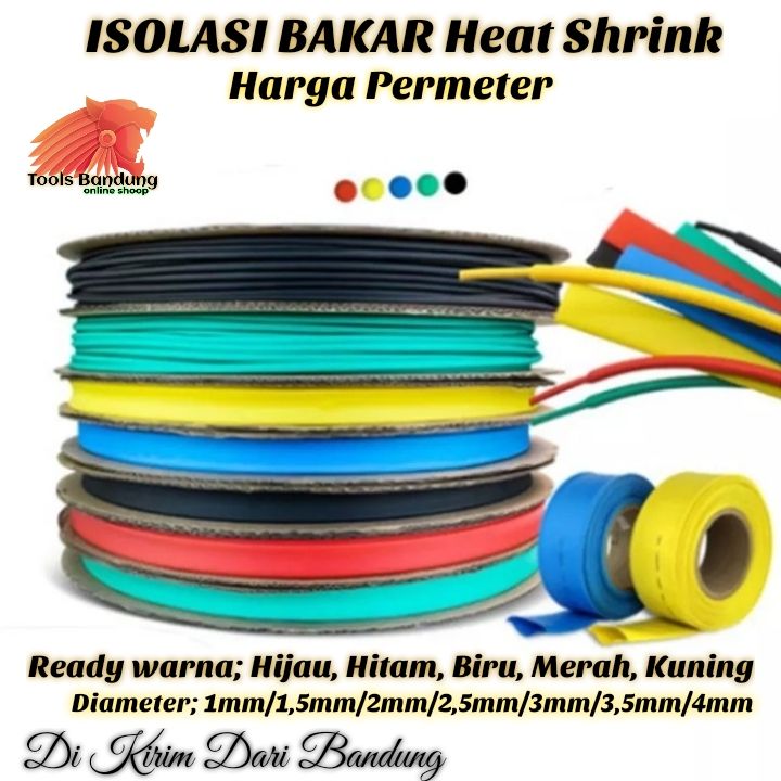 Isolasi Bakar Harga 1 Meter Selongsong Sambungan Kabel Listrik Heat