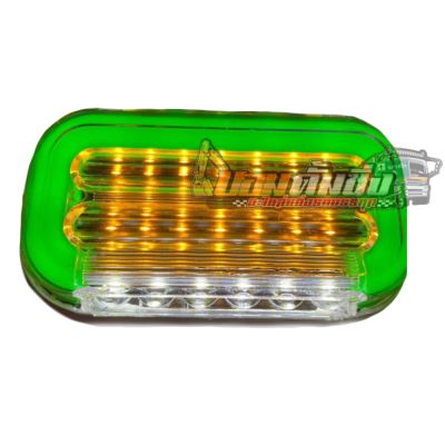 ไฟราวข้าง LED 24v. *(สีเขียว)ไฟติดรถบรรทุก ไฟวิ่ง ไฟส่องสว่างล่าง กว้าง 10.5 * ยาว 13.5