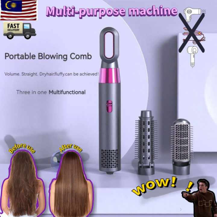 Ready Stock 】3 IN 1 Hair Dryer Negative Ion Hair Blower Pengering Rambut  Multifunction DIY Curling Rod Hot Air Hair Styler Comb Electric Auto  Curling Iron Hair Fluffy Inner Buckle Curling Stick