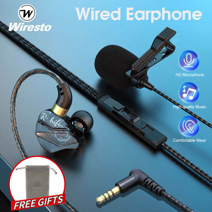Wiresto Wired Headset In Ear Earphones HiFi Dynamic Driver 3.5mm Wired