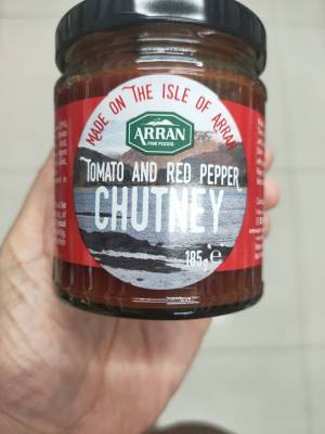 Arran Tomato And Red Pepper Chutney 158g.ซอสมะเขือเทศผสมพริกแดงสำหรับจิ้มและราดอาหาร 185 กรัม