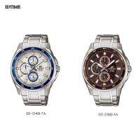 CASIO EDIFICE รุ่น EF-334D-5A,EF-334D-7A สายสแตนเลสสตีล สินค้ารับประกัน1ปี