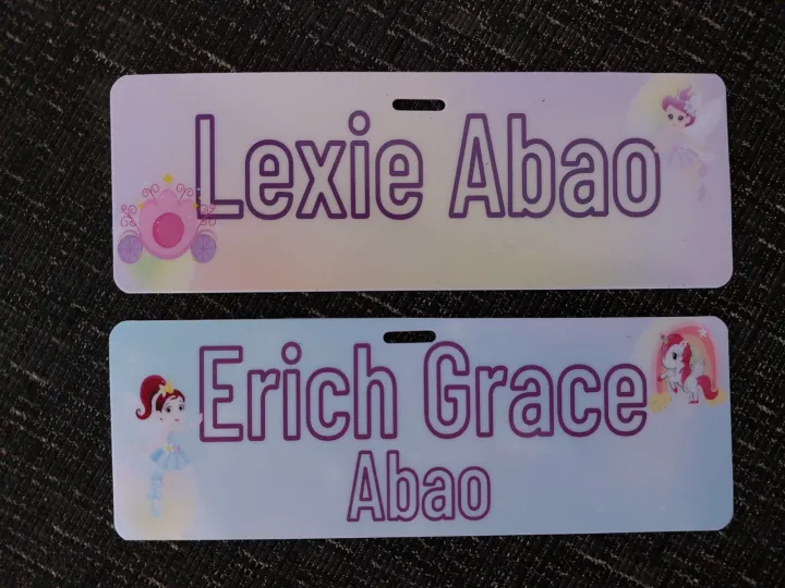 PVC Name Plate for school kids Lazada PH