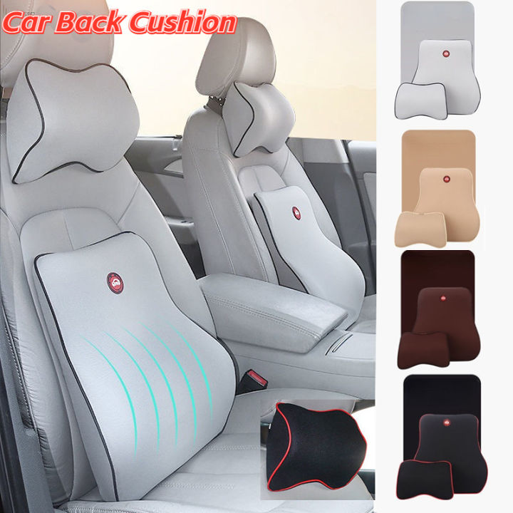 Breathable Car Seat Headrest Car Neck Pillow Cushion Back Lumbar Support  For Car Seat Travel Memory Foam Car Seat Cushion Covers