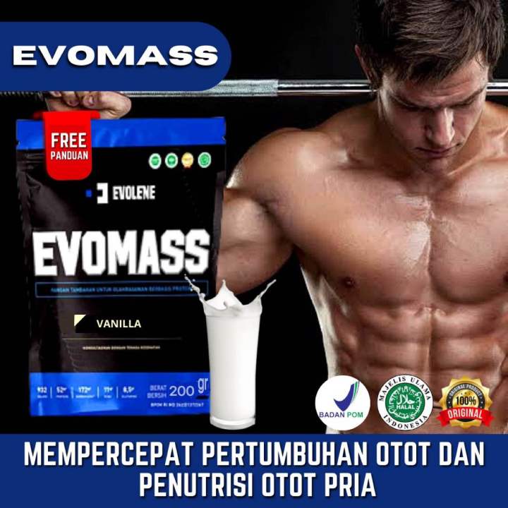 Evolene Evomass Evomass Bpom Halal Mui Membantu Massa Pembentukan Otot Susu Pembentuk Otot Dan 3557