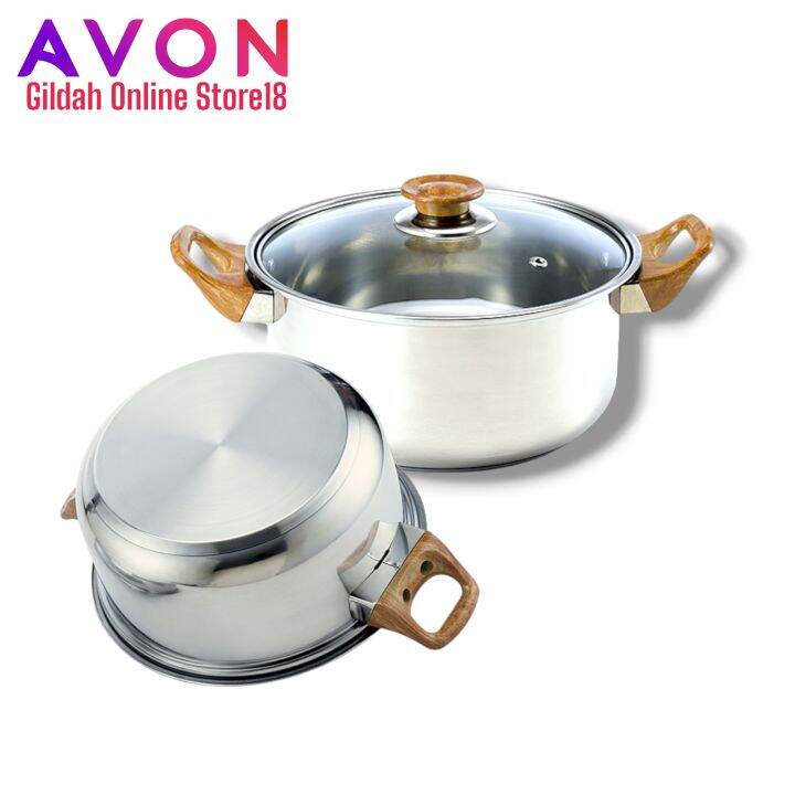 Avon Estelle Stainless Steel Cooking Pot 22cm | Lazada PH