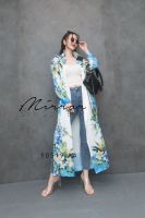 (PROMOTION) V2(นางแบบใส่ชุดขาย) VanDa AloHa ShirT Maxi DreSS เดรสพริ้วๆ ลุคแพง เดรสเชิ๊ตลายดอกไม้ ลายใบไม้ สีสันสวยสดใส เดรสยาวผ่าหน้า ใส่เป็น เสื้อคลุมยาว ก้อเก๋ไปอีกแบบ เดรสเชิ๊ตกระดุมหน้า ผ่าข้างเดินสบาย **งดรับลค.ดราม่า