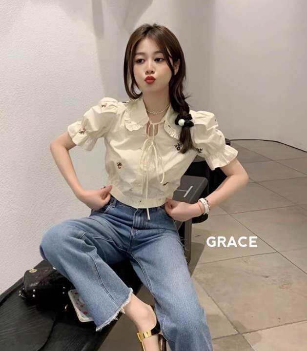 เสื้อคอบัวงานปักสวยมากป้ายgrace