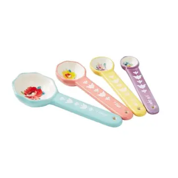 The Pioneer Woman Measuring Spoons Timeless Beauty Stoneware 4 Piece Floral  NWT