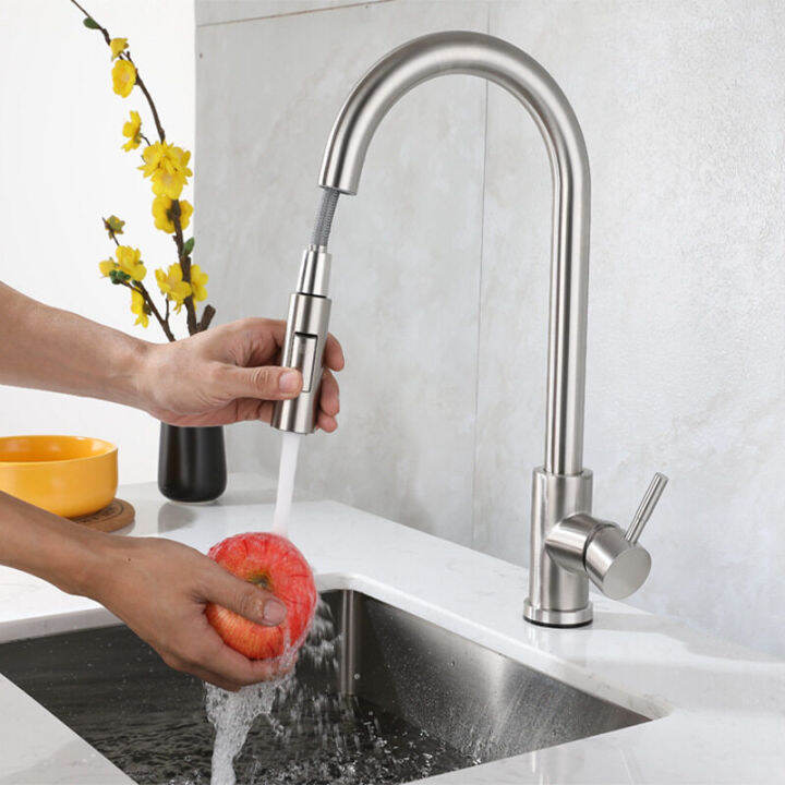 High quanlity Stainless steel kitchen faucet with pull-down spray ...