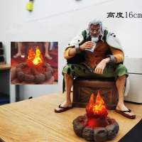 โมเดลวันพีช One Piece Rayleigh (LED Light Bonfire Ver.) 16cm GK Dark King Silvers Rayleigh Right Hand of the Pirate King Master of luffy PVC Figure Packed in Box Model