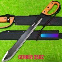 มีดยาว อุปกรณ์เดินป่า มีดปลายเรีวย GERBER/2562 หลังยักษ  ยาว (60cm)พร้อมชองผ้าสีดำ มีดอเนกประสงค์ เหมาะกับการเดินป่า แคมปิ้ง สินค้าพร้อมส่ง