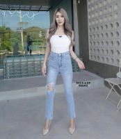 BU6413กางเกงยีนส์ new denim แต่งขาดทรงสวย /มีBigsize