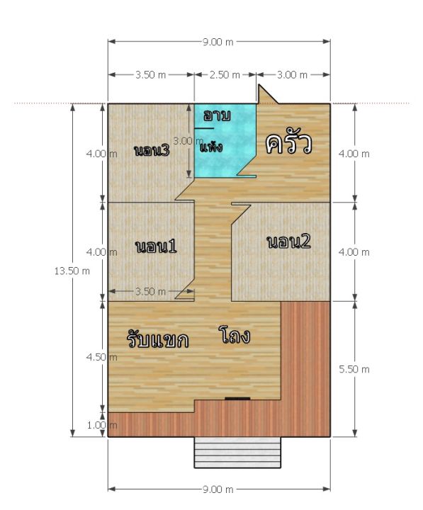 แบบ้านชั้นเดียวโมเดิร์น