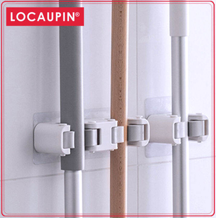 Locaupin Housekeeping Bathroom Kitchen Broom Mop Cleaning Rod Holder