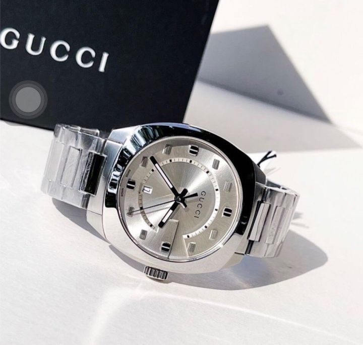 gucci-watch-gg2570-สีเงินล้วน-หน้าปัด-41mm-รับประกันของแท้-100-ไม่แท้ยินดีคืนเงินเต็มจำนวน