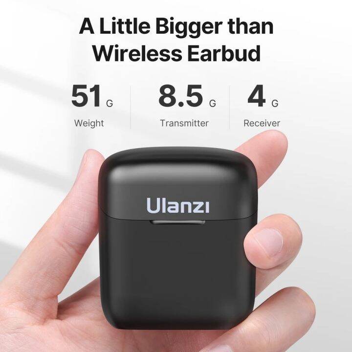 ulanzi-j11-wireless-microphone-system-receiver-clip-on-microphones-20m-range-battery-charging-case-for-iphone-type-c-smartphone