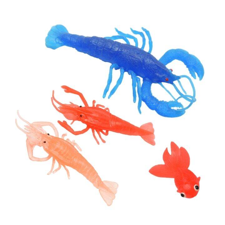 Translucent Soft Rubber Simulation Lobster Fake Shrimp Goldfish Fake ...