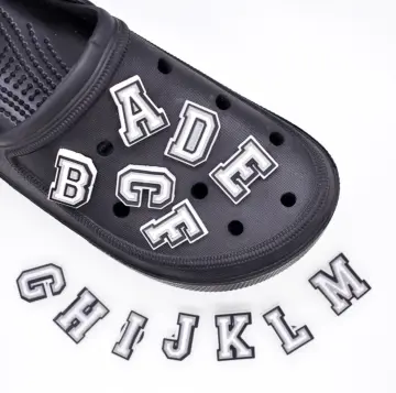 White & Black Crocs Jibbitz Letter H Shoe Accessories