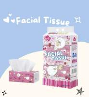 กระดาษทิชชู่เช็ดหน้า Facial Tissue ทิชชู่น้องแกะพรีเมียมซอฟท์หนา 3 ชั้น [1 แพ็คมี 5ห่อ]