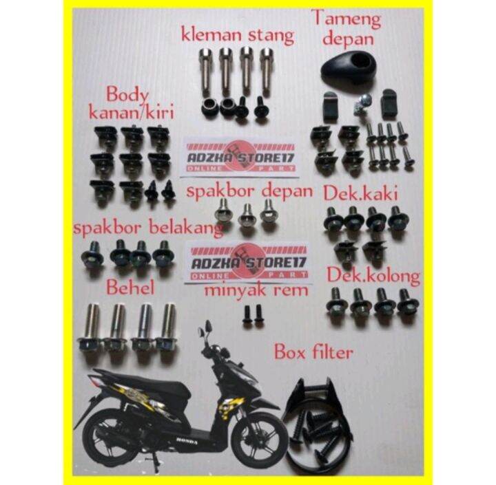 Baut Full Set Body Honda Beat Street Baut Lengkap Full Body Beat Street