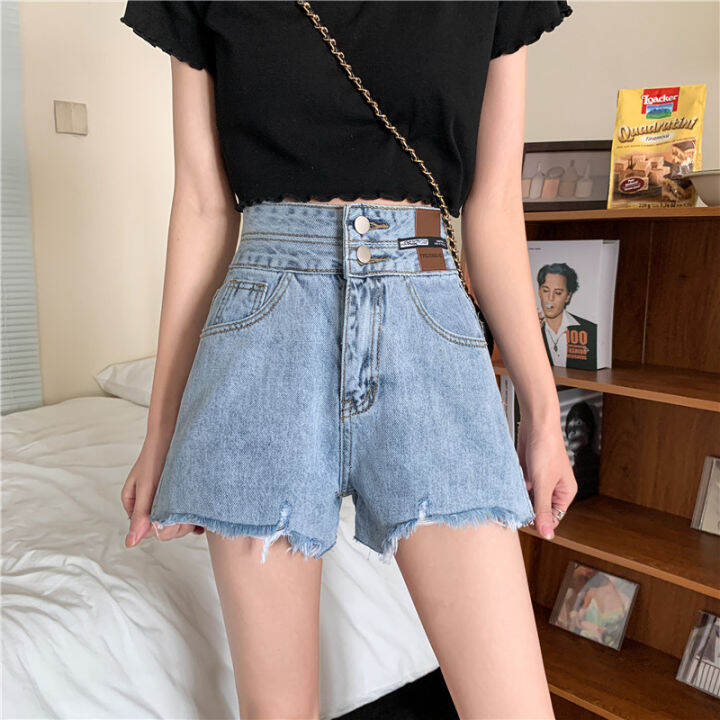 Demin Shorts Women'S Summer High Waist A Word Wide Leg Pants 2023 New Plus  Size Fat Girl Korean Style Loose Outer Wear Ins Fashion | Lazada Ph