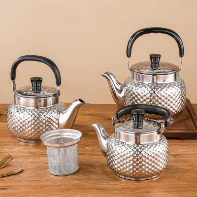 กาน้ำชาสแตนเลส 304กาน้ำชา หม้อกาแฟ  กาน้ำชาสแตนเลส กาต้มน้ำร้อน   กาน้ำแคมป์ปิ้งรุ่น  (หนา) มีให้เลือกขนาด รุ่น กาต้มน้ำคุณภาพสูงสำหรับเตาแก๊สเต