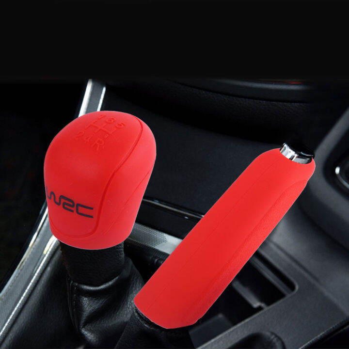 2Pcs Shift Gear Knob Handbrake Cover For Ford Focus 2 3 Fiesta Kuga 2