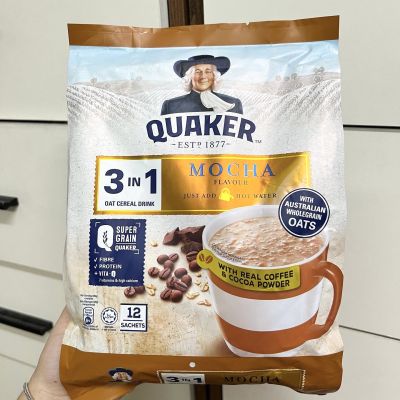Quaker Oat Cereal Drink Mocha Flavour เควกเกอร์เครื่องดื่มโอ๊ตรสมอคค่า