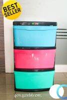 เก๊ะลิ้นชัก สีรุ้ง-ขาดำ ขนาด 42×45×80cm(ใส่เสื้อผ้า ถุงเท้า ชุดชั้นในได้)