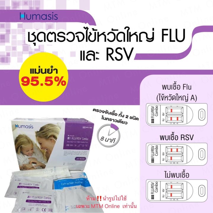 พร้อมส่ง-ชุดตรวจ-rsv-ไข้หวัดใหญ่-แบ่งขาย-humasis-flu-rsv-combo-ฮูมาซิส-ฮูมาสิส-ชุดตรวจหาrsv