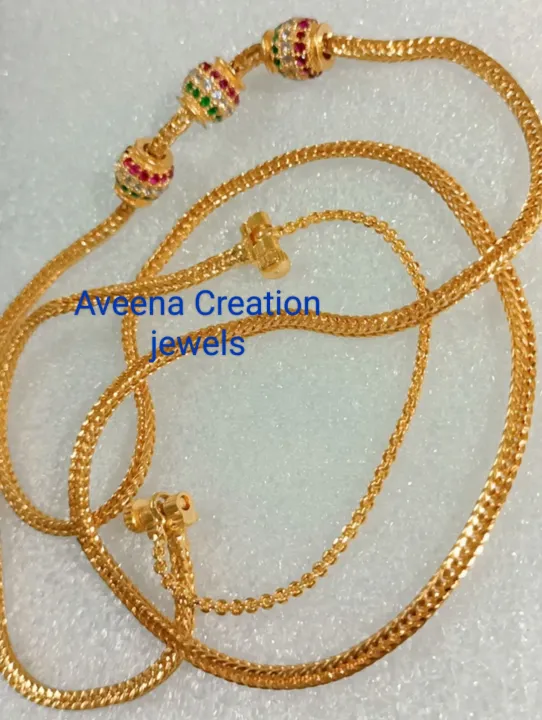 🧿Sale Moggupu Thali chain with screw chain. gold plated not916 (multi ...