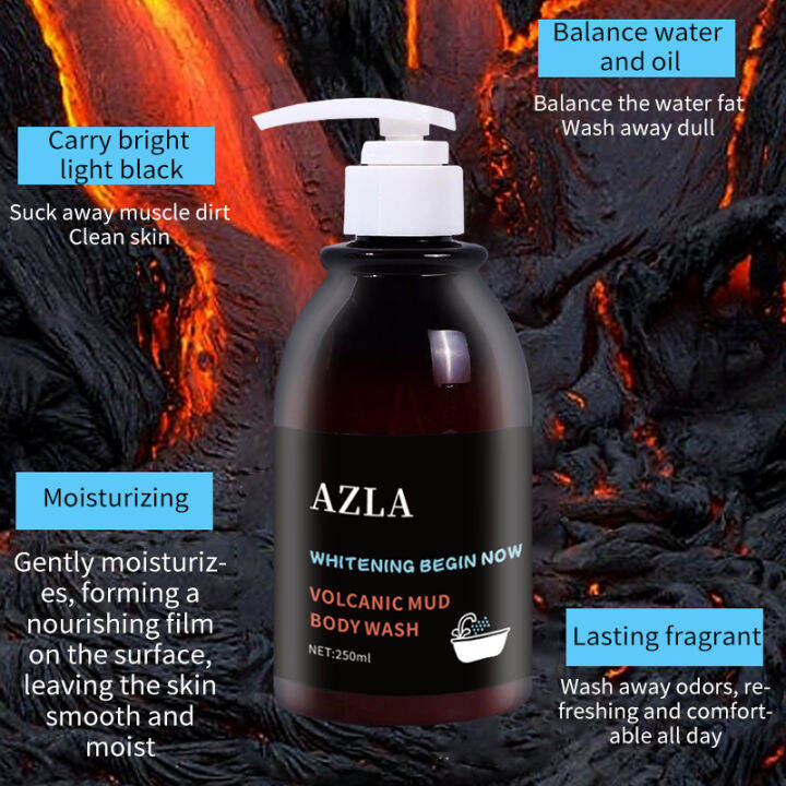 AZLA Volcanic Mud Body Wash Shower Gel Deep Sea Mud Whitening bodyLong