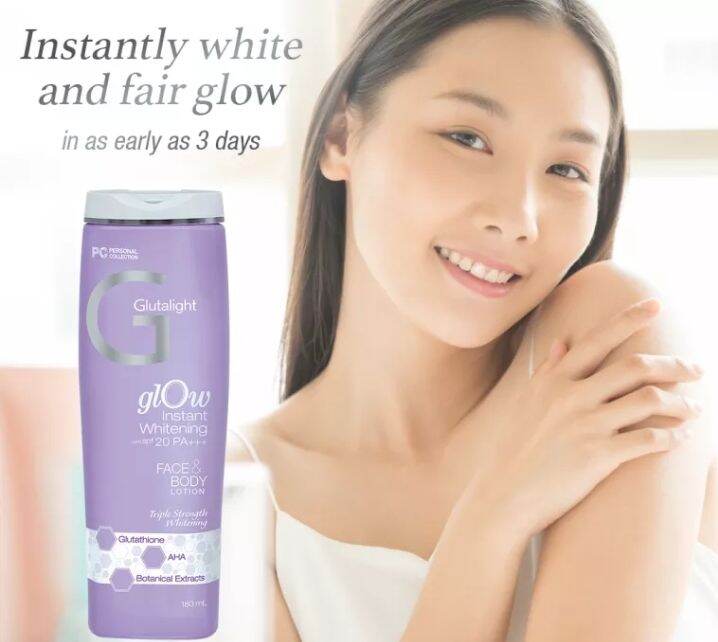 GLUTALIGHT GLOW WHITENING FACE AND BODY LOTION with SPF 20 PA