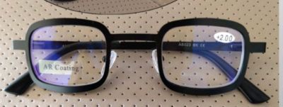 AB023 แว่นตาอ่านหนังสือ เลนส์กรองแสงสีฟ้า(Anti Blu-ray) แว่นสายตายาว แว่นตาเหลี่ยม