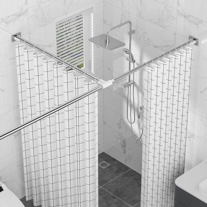 Punch-Free Shower Curtain Rod Expansion Link Bathroom Toilet Partition ...
