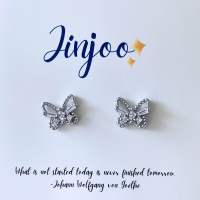 Jinjoo-EE20-ต่างหู butterfly studs น่ารัก So cute สง่างาม