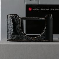 ( Used!! ) Kontice Half Case Limited ด้าย เหลืองไม่มีผลิตแล้ว For Leica Q2 Black เคสหนังแท้ สีดำ สำหรับ Leica Q2 Q QP( Like New )