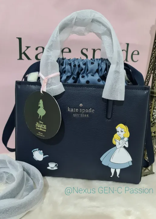 Original Kate Spade Disney Alice in Wonderland Trista Shopper crossbody bag  | Lazada PH