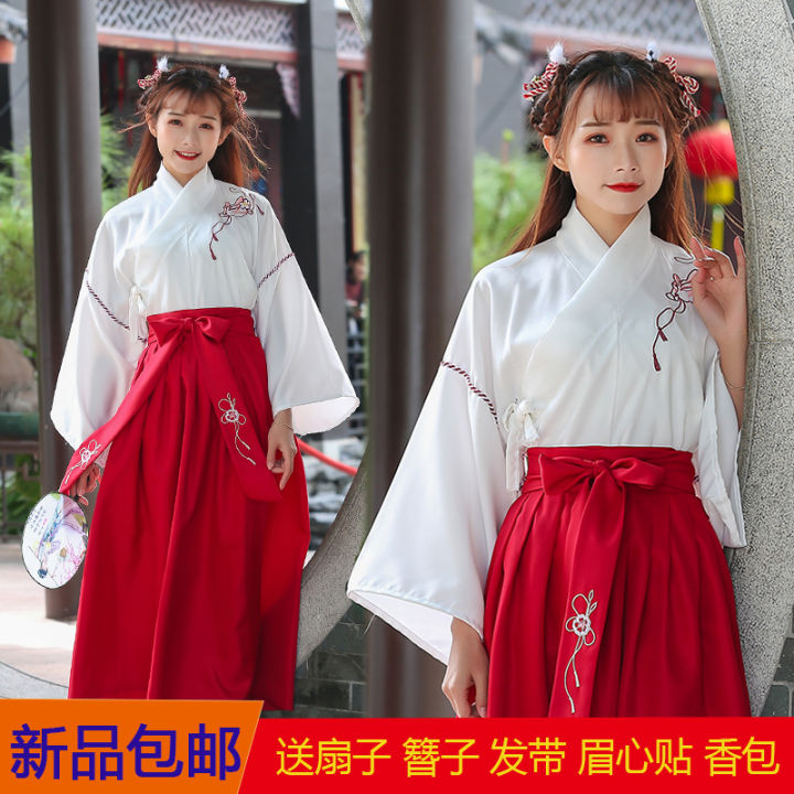 Váy Nhu Yếu Tố Hán Hán Trang Phục Lớp Học Sinh Dân Quốc Hán Phục Thường