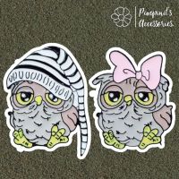 ?? พร้อมส่ง : ??? เข็มกลัดเซ็ทคู่รักนกฮูก | Owl Couple Enamel Brooch Pin Set.