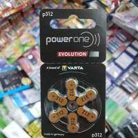 (แพคเกจEU) Power One Evolution ถ่านเครื่องช่วยฟัง P312, 312, A312, PR41 แพค 6ก้อน 1.45V ของแท้ Made in Germany