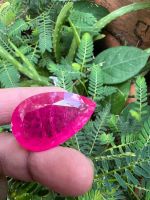 Pink Sapphire 粉红色蓝宝石 ของเทียม สีชมพู รูปPEAR พม่าเทียม พลอย เจียรเหลี่ยม DROP SHAPE 22X35 มม (1 เม็ด) 68..กะรัต ..ผ่านการเผา