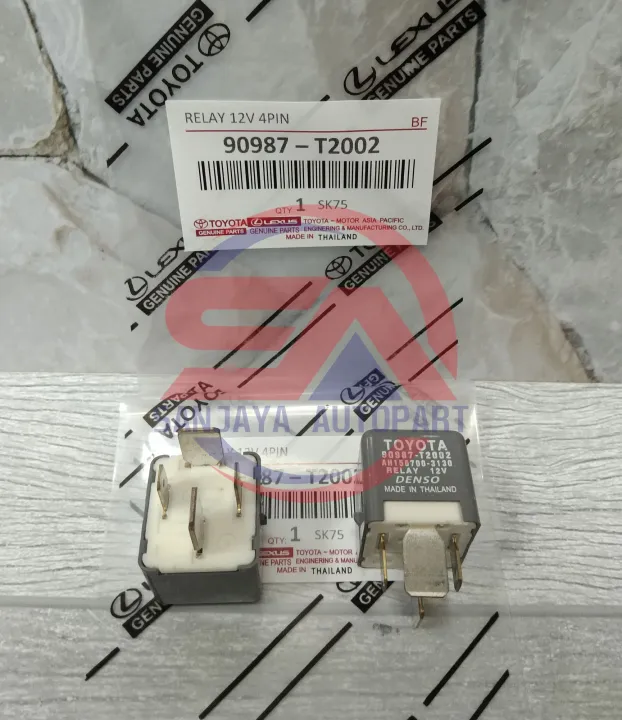 RELAY HEADLAMP RILAY LAMPU 12VOLT KAKI 4 TOYOTA AVANZA INNOVA YARIS FORTUNER 90987T2002