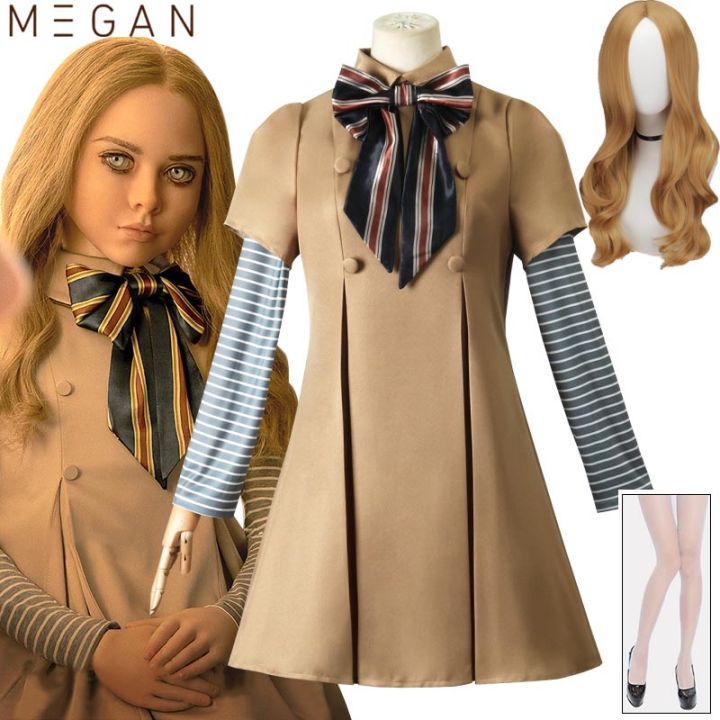 Movie M3GAN Costume For Adult Kid Girl Megan Dress Halloween Horror ...