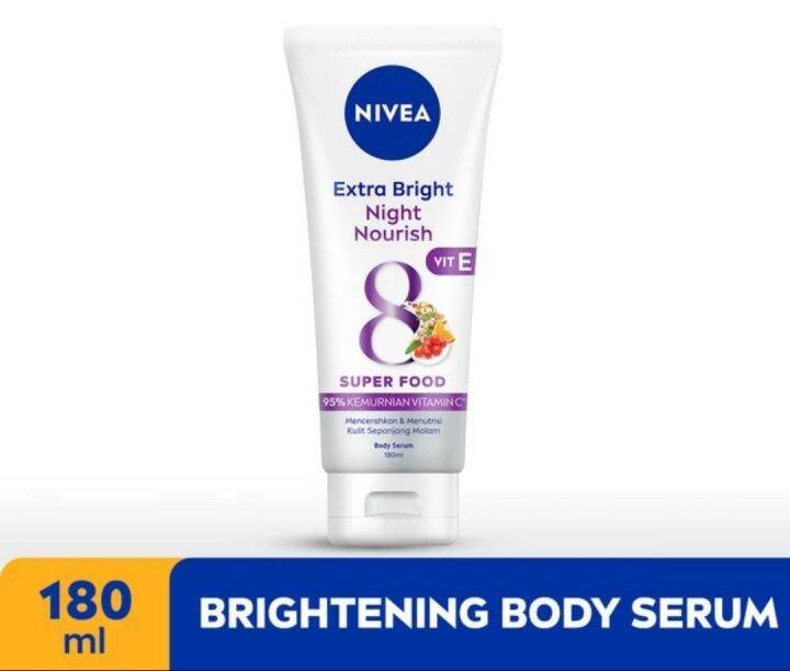 Nivea Extra Bright Night Nourish Vit E Super Food Body Serum 180ml Lazada Indonesia 5670