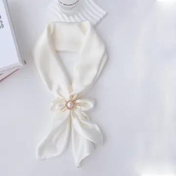 White silk sale scarf square