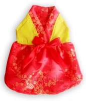 เสื้อหมา พร้อมส่ง Korea Hanbok สีส้ม ชุดฮันบก หมา แมว สัตว์เลี้ยง Dog Clothes Pet Dress