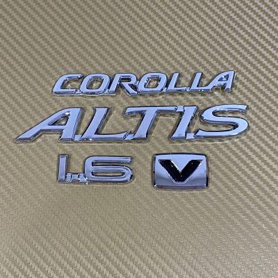โลโก้ * COROLLA + ALTIS + 1.6 + V  ติดฝาท้าย TOYOTA  ALTIS  ราคายกชุด มี 4 ชิ้น