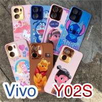 Vivo Y02S เคสโทรศัพท์ TPU เงา ขอบแข็ง ลายการ์ตูน